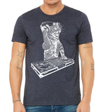 Cat DJ Tshirt, Men's Kitten Disc Jockey Design, Dance Party Animal- Cat Lover Gift Tee