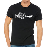 Fishing Organized On A Shark Shirt- Men's Fish Graphic Tee Shirt