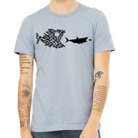 Fishing Organized On A Shark Shirt- Men's Fish Graphic Tee Shirt