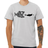 Fishing Organized On A Shark Shirt- Men's Fish Graphic Tee Shirt