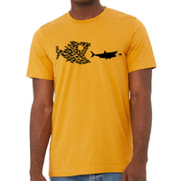 Fishing Organized On A Shark Shirt- Men's Fish Graphic Tee Shirt