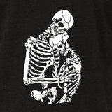 Hugging Skeletons T Shirt- Men's Gothic Skeleton Couple Tee- Valentines Lovers Design