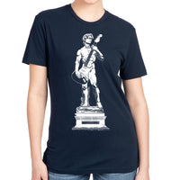 Michelangelo's David Playing Guitar Men's Tshirt- Guys Guitar Player Tee- Music Lover Parody Apparel For Him